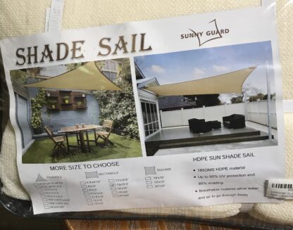 Sunny Guard Sun Shade Sail 13' x 19.5' HDPE Patio Canopy UV Block Outdoor Garden - Image 4