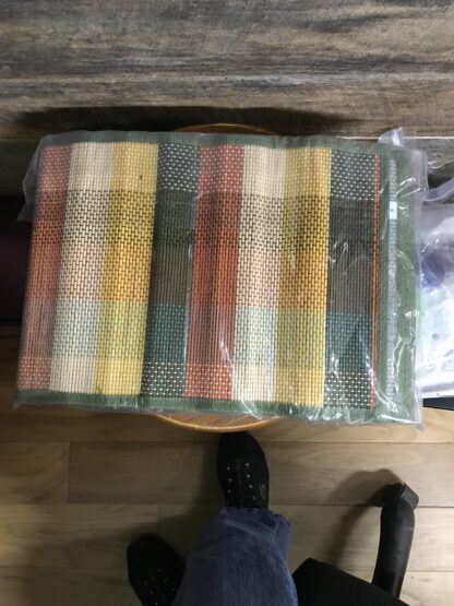 Set of 4 Bamboo Brown Natural Table Mats Placemats Rectangle - Image 3