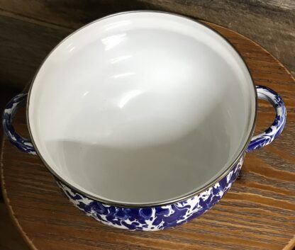 Cobalt Swirl Dutch Oven Golden Rabbit Royal Blue Enamelware NEW - Image 7