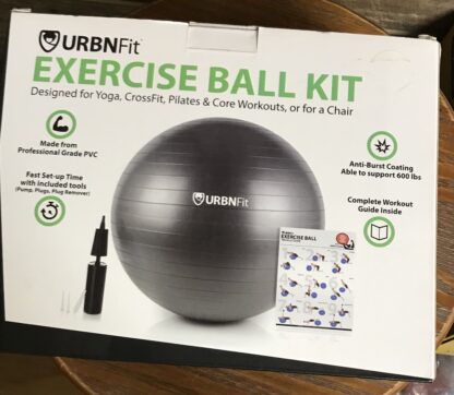 URBNFit Exercise Ball Kit - Blue - 18" w/ Pump, Plugs, Workout Guide - NEW - Image 2