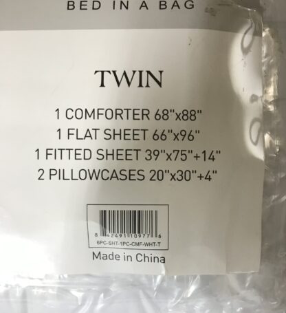 Sweet Home Collection 5‑Piece White Bed‑In‑A‑Bag Twin Set – Comforter & Sheets - Image 3