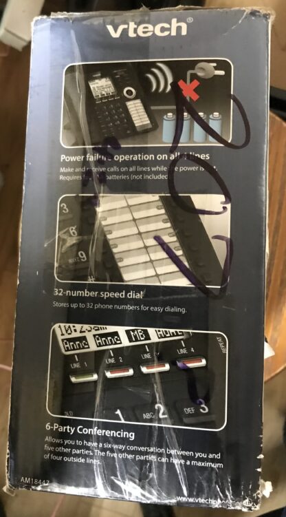 VTech 4-Line Sm Business System Main Console Phone AM18447 Expandable System NEW - Image 5