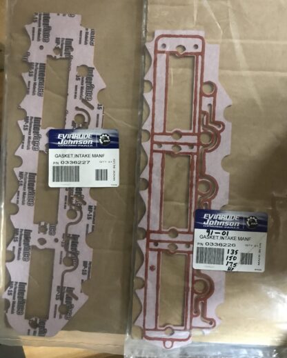 0336227 0336226 Intake Manifold Gaskets v/6 Johnson Evinrude Set Left/Right NEW - Image 3
