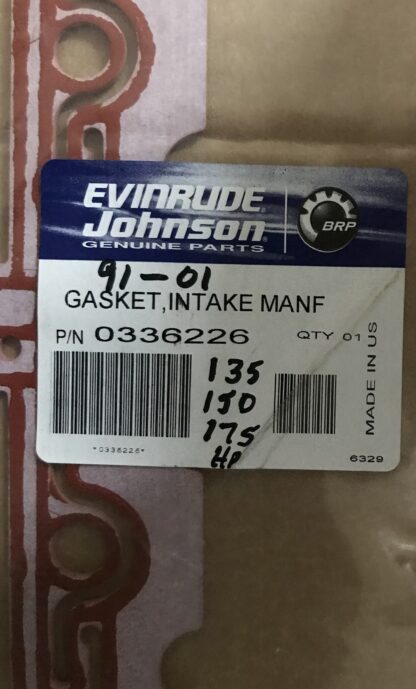 0336227 0336226 Intake Manifold Gaskets v/6 Johnson Evinrude Set Left/Right NEW - Image 4