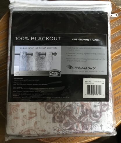 Eclipse Absolute Zero 100% Blackout One Grommet 40 x 84" Martina Medallion Rose - Image 3