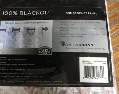 Eclipse Absolute Zero 100% Blackout One Grommet 40 x 84" Martina Medallion Rose - Image 5