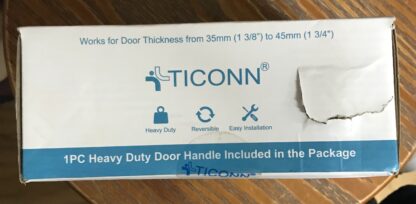 TICONN Black Door Handle Heavy Duty, Matte Black - Image 3