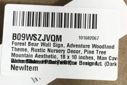 Forest Bear Wall Sign Adventure Woodland Theme Rustic Nursery Decor 18"x10" NEW - Image 3