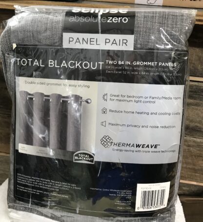 Eclipse Absolute Zero Curtains 104x84 Kimball Grey 2-Panel Total Blackout – New - Image 3