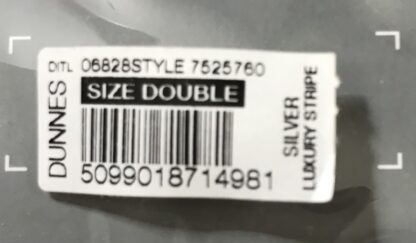Dunnes Home Luxury Stripe Double Duvet Cover 100% Cotton 230TC Silver – NEW - Image 4