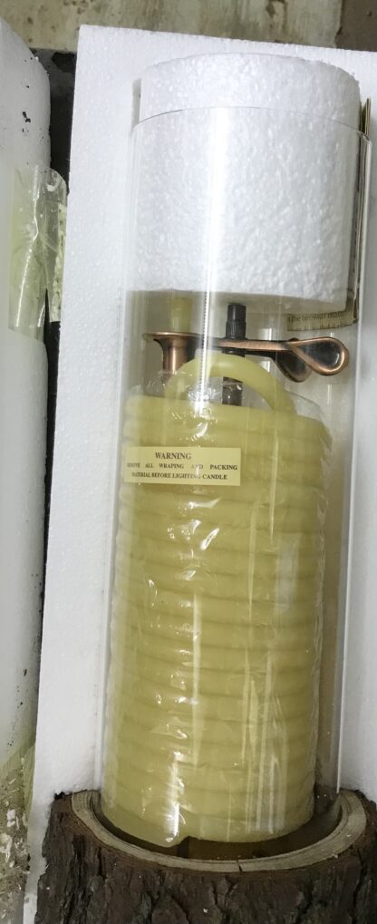 Beehive Candle w/ Wood Base – Yellow Vanilla Scented Decorative Candle – NEW - Image 3