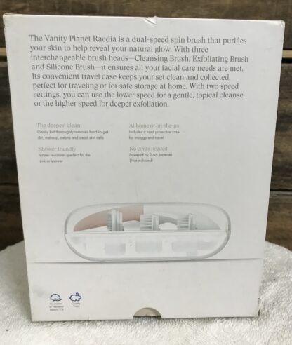 Vanity Planet Raedia Facial Cleansing Brush System Dusty Pink – 3 Heads – NEW - Image 3