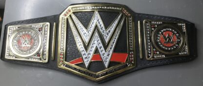WWE World Heavyweight Championship Leather Title Belt w/ Metallic Sideplates NEW - Image 3