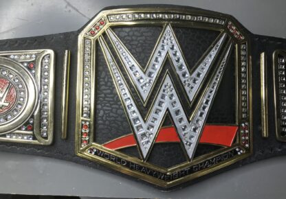 WWE World Heavyweight Championship Leather Title Belt w/ Metallic Sideplates NEW - Image 8