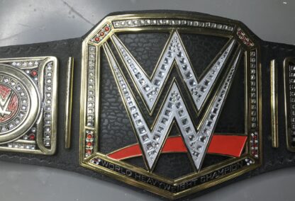 WWE World Heavyweight Championship Leather Title Belt w/ Metallic Sideplates NEW - Image 9