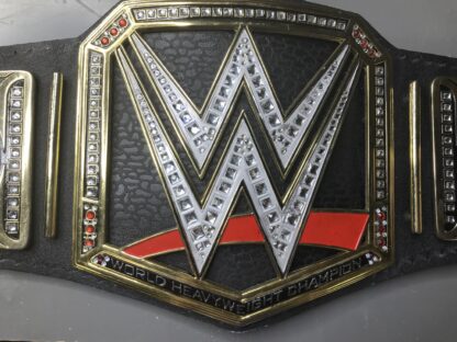 WWE World Heavyweight Championship Leather Title Belt w/ Metallic Sideplates NEW - Image 11