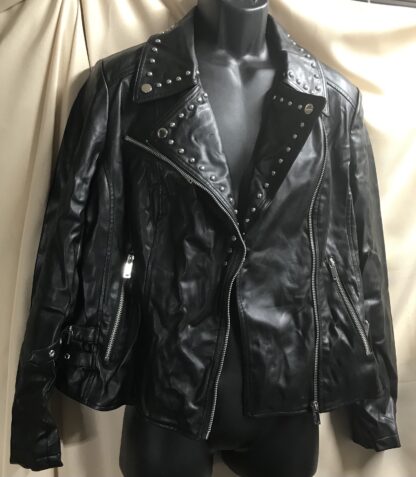 Chelsea DeBoer by Lily & Lottie Faux Leather Studded Coat Women’s XL Black – NEW - Image 6
