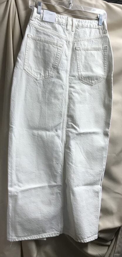 MNG Jeans Collection High Waist Denim Maxi Skirt Off-White Sz S Woman 304 NEW - Image 3