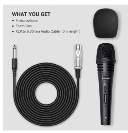Tonor Dynamic Karaoke Microphone TN120492BL w/ 15ft Cable – NEW in Box - Image 7