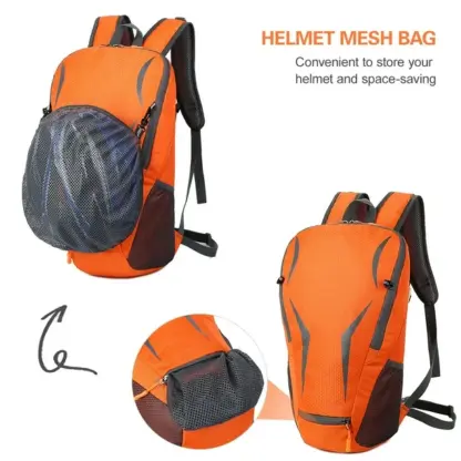 Outdoor Camping Shoulder Bag Backpack w/ Helmet Mesh – Water-Resistant Black NEW - Image 6