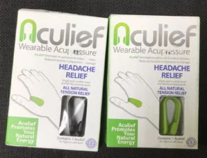Headache relief item aculief wearable