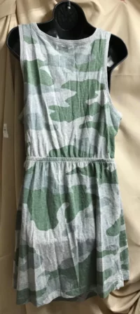 Short sleeve camo dress bare waist