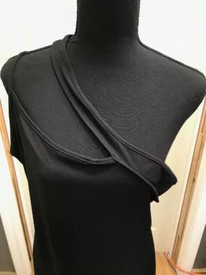 Black dress twist front dress shein