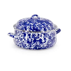 Golden rabbit rabbit enamelware cobalt swirl