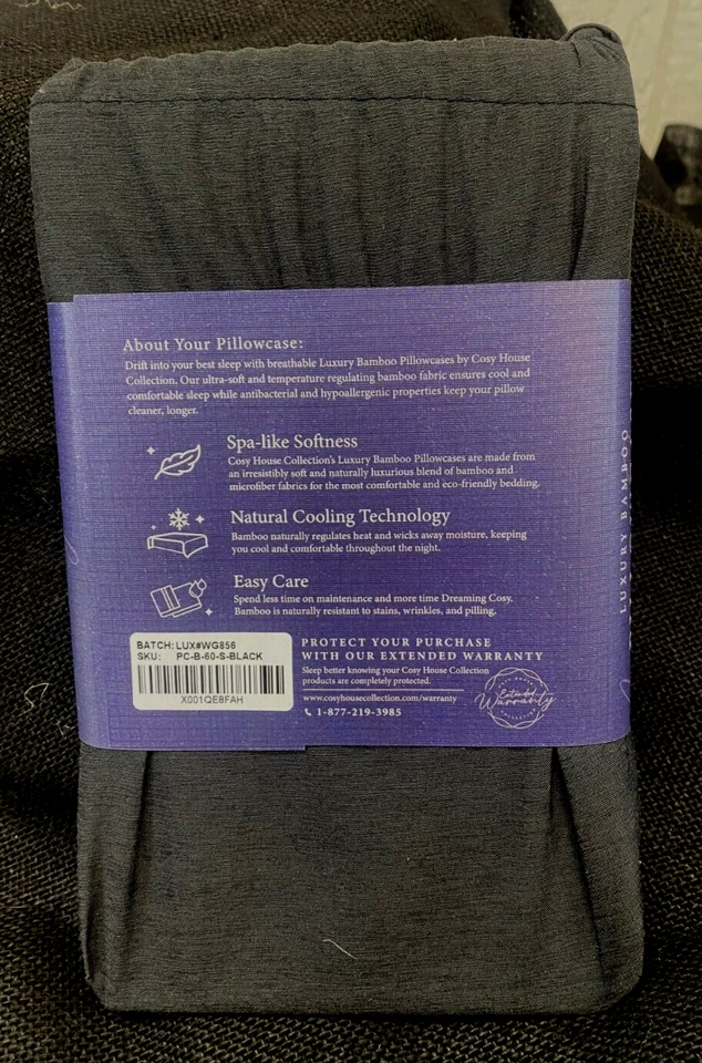 Cosy house pillowcase set cream black