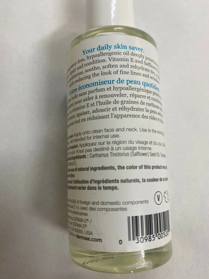 Skin oil item therapeutic vitamin