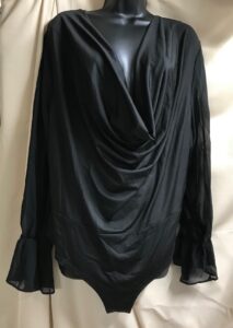 Long sleeve drape neck body suit