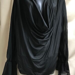 Long sleeve drape neck body suit