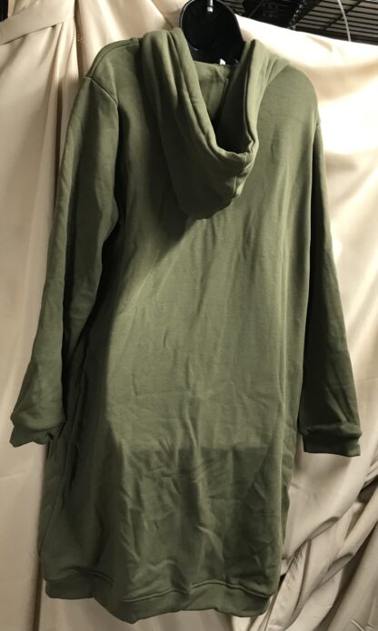 Duoyangjiasha Women’s Long Hooded Tunic Fleece Jacket Army Green XXL – NEW - Image 4