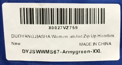 Duoyangjiasha Women’s Long Hooded Tunic Fleece Jacket Army Green XXL – NEW - Image 6