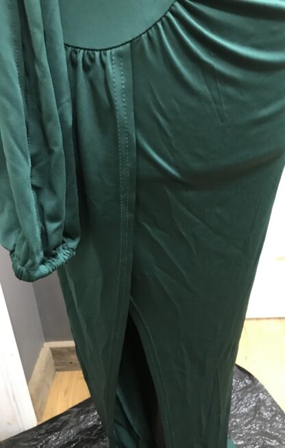 Army Green One Shoulder Long Sleeve Ruched Bodycon Party Dress Sz M – NEW - Image 5