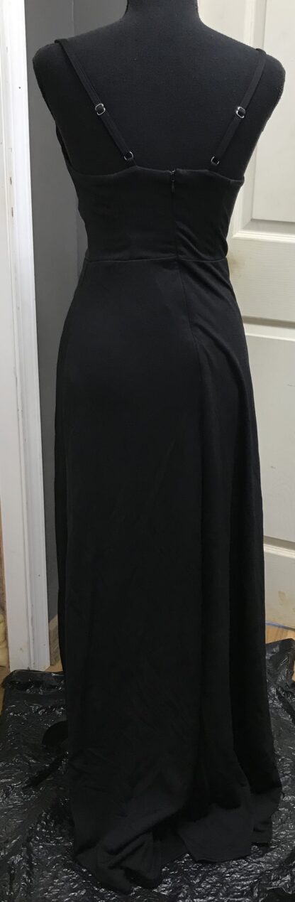 Birdy Grey Ash Party Dress Black Crepe XS Cowl Neck Floor Length Slit – NEW - Image 5