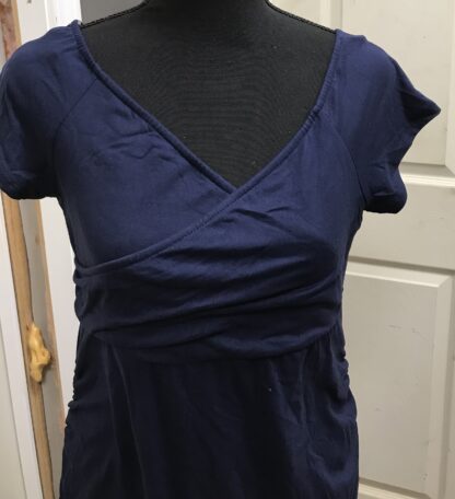 PinkBlush Navy Draped Maternity Nursing Maxi Dress Women’s Sz M – NEW - Image 3