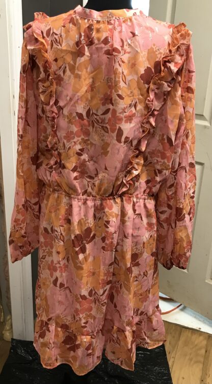 LC Lauren Conrad Floral Ruffle Mini Dress Women’s Sz XXL Long Sleeve NO BELT NEW - Image 6