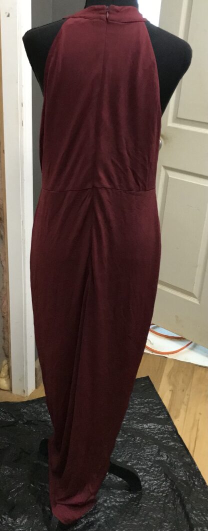 Venus Long Drape Maxi Dress Wine Color Women’s Sz L Polyester/Elastane – NEW - Image 3