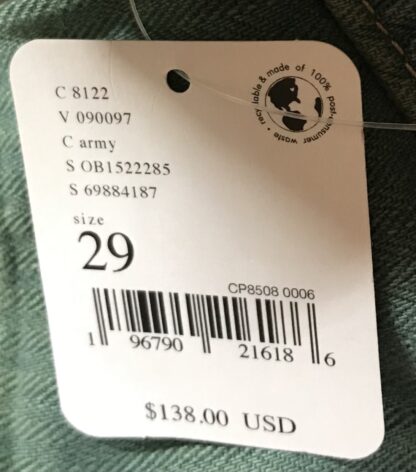 Free People Malik Slouchy Jeans Army Green We The Free Sz 29 Women’s – NEW - Image 7