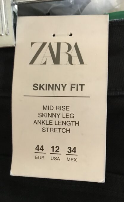 Zara Women’s Black Skinny Fit Pants Mid Rise Ankle Length Stretch Sz 12 – NEW - Image 4