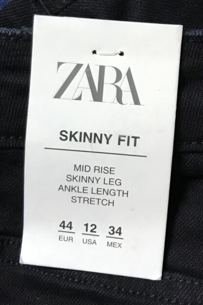 Zara Women’s Black Skinny Fit Pants Mid Rise Ankle Length Stretch Sz 12 – NEW - Image 10