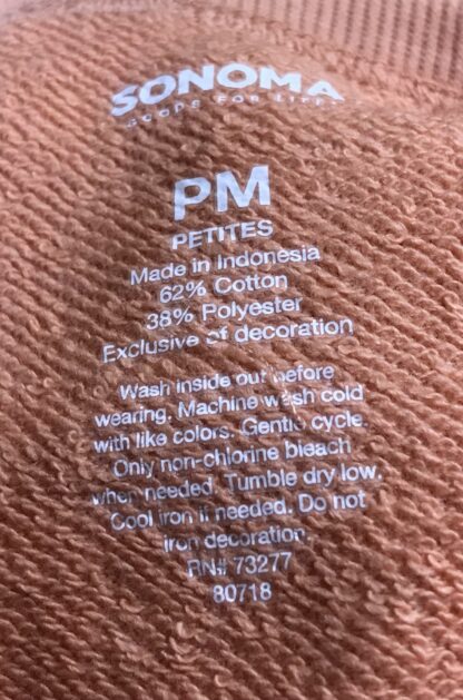 Sonoma “The Everyday Sweatshirt” PM Petites Happiness Graphic NEW - Image 4