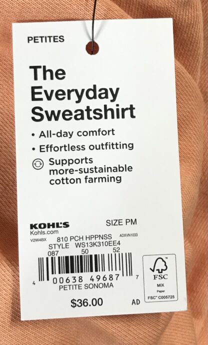 Sonoma “The Everyday Sweatshirt” PM Petites Happiness Graphic NEW - Image 6
