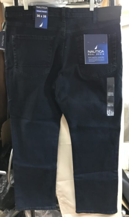 Vintage Nautica Real Denim Jeans Straight Fit Sz 36×30 Black Lagoon Wash NEW - Image 3