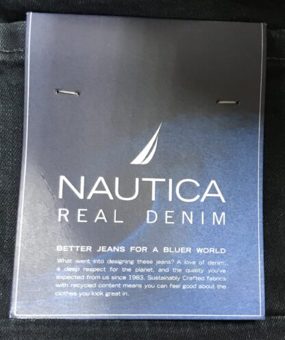 Vintage Nautica Real Denim Jeans Straight Fit Sz 36×30 Black Lagoon Wash NEW - Image 4
