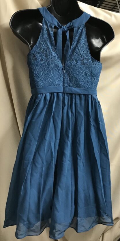 Azazie Andalise Junior Bridesmaid Dress – Size J12 – Ink Blue – NEW - Image 4