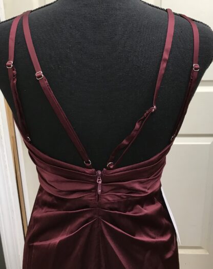 Azazie Aqua Stretch Satin Dress Cabernet Wine Color Sz A0 NEW - Image 7