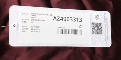 Azazie Aqua Stretch Satin Dress Cabernet Wine Color Sz A0 NEW - Image 10