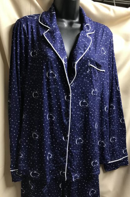 Wear by Erin Andrews Penn State Pajama Set M Blue Button Up Nittany Lions NEW - Image 3
